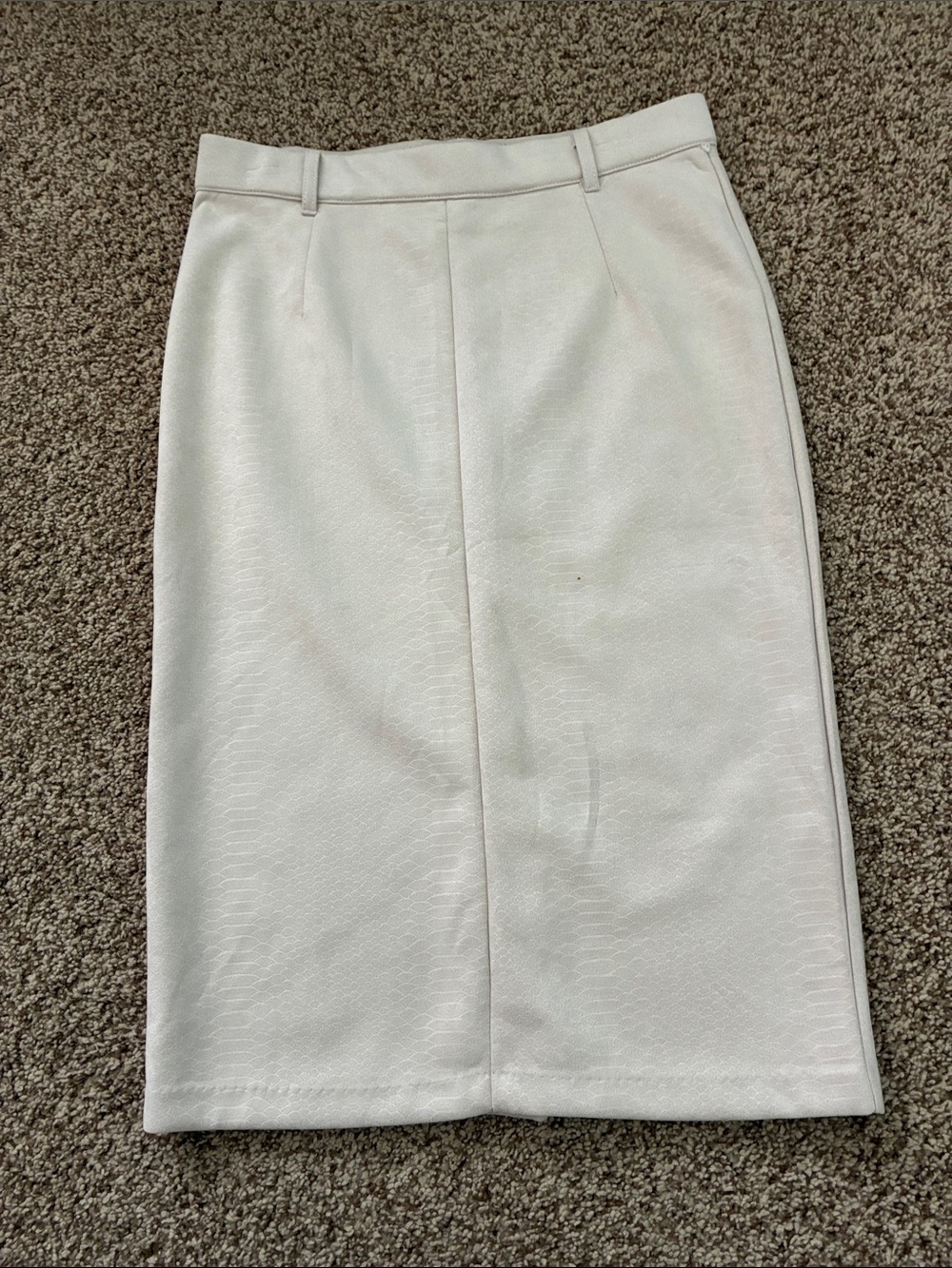 one 5 one Cream Pencil Skirt with Front Seam with Slit